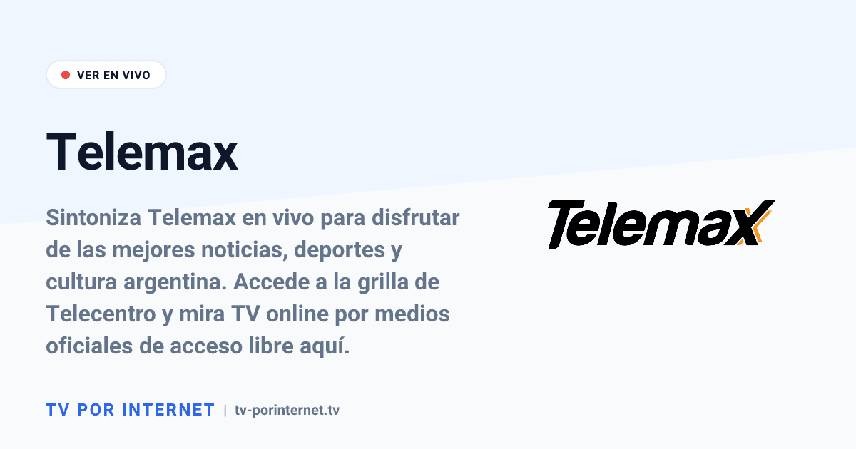 Telemax en Vivo: Sigue el Canal Federal con Noticias, Deportes y ...
